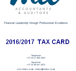 MD Tax Card 2016/2017
