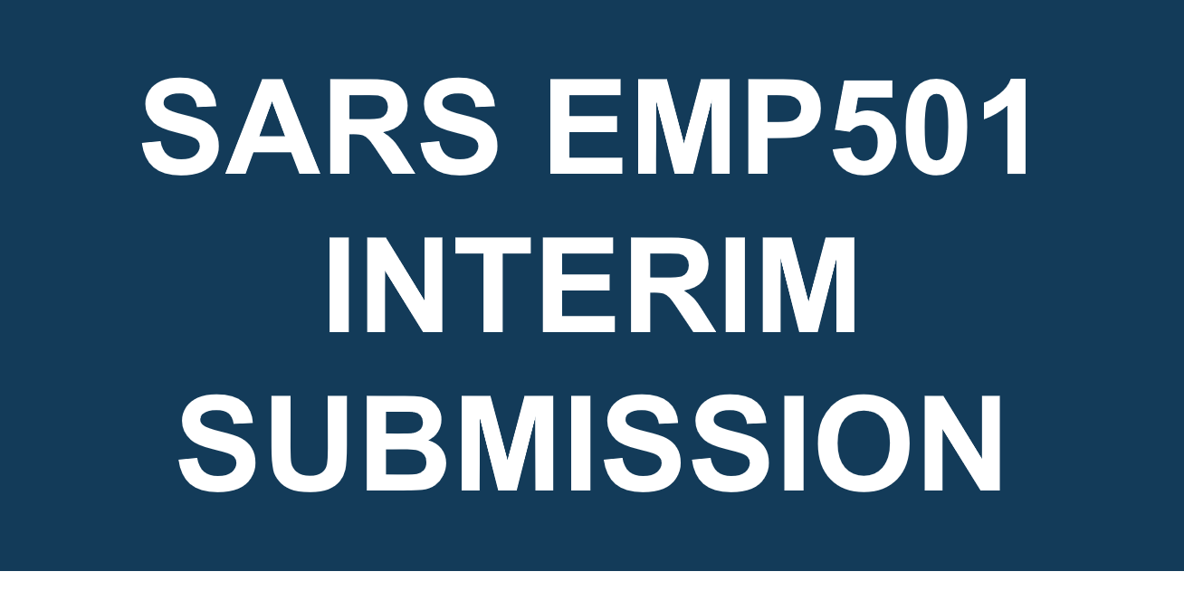 SARS EMP501 Interim Submission – August 2020 period
