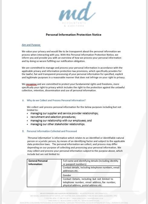 POPIA Notice