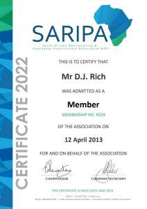 Dave Rich membership with SARIPA