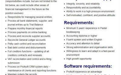 WE ARE HIRING | Office Accountant/Administrator