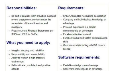 WE ARE HIRING | SAICA Trainees