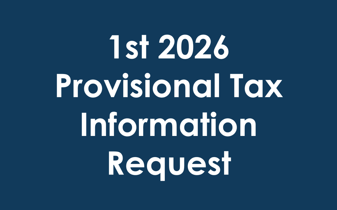 1st 2026 Provisional Tax Information Request for MD’s Provisional Tax Clients