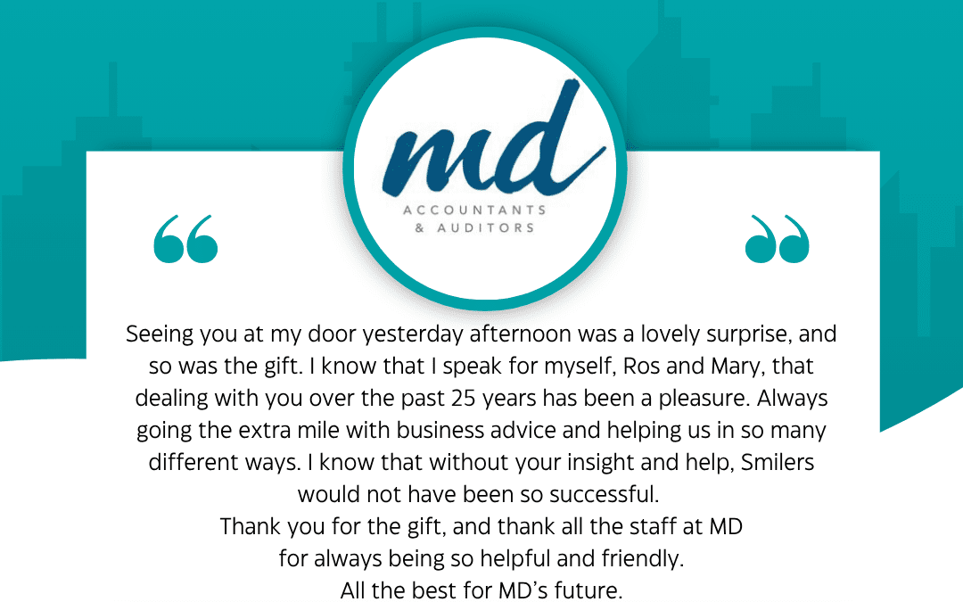 Client Testimonial | “Thank all the staff at MD for always being so helpful and friendly”