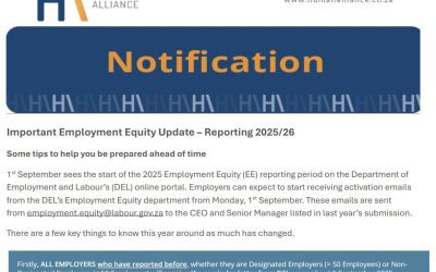 Important Employment Equity Update – Reporting 2025/26 | Some tips to help you be prepared ahead of time