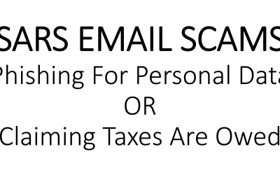 SARS email scams phishing for personal data or claiming taxes are owed