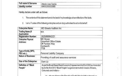 Affidavit – MD Streets Inc.