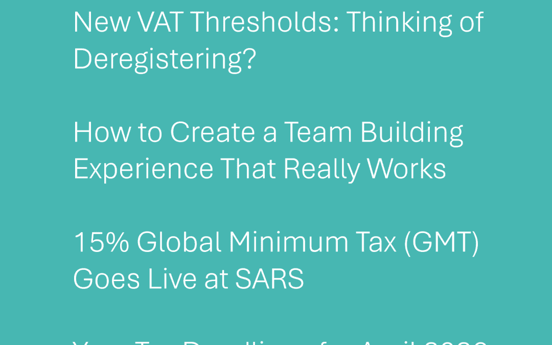 Summary from our April Newsletter