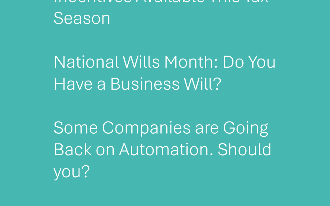 Summary from our September 2026 Newsletter
